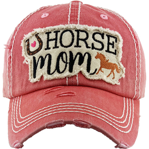Pink Cap - Patch Logo - "Horse Mum"  - [Cap-BC39PK]