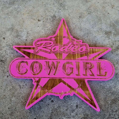 Wall Signs - Timber -  Rodeo Cowgirl - [ Code DL13]