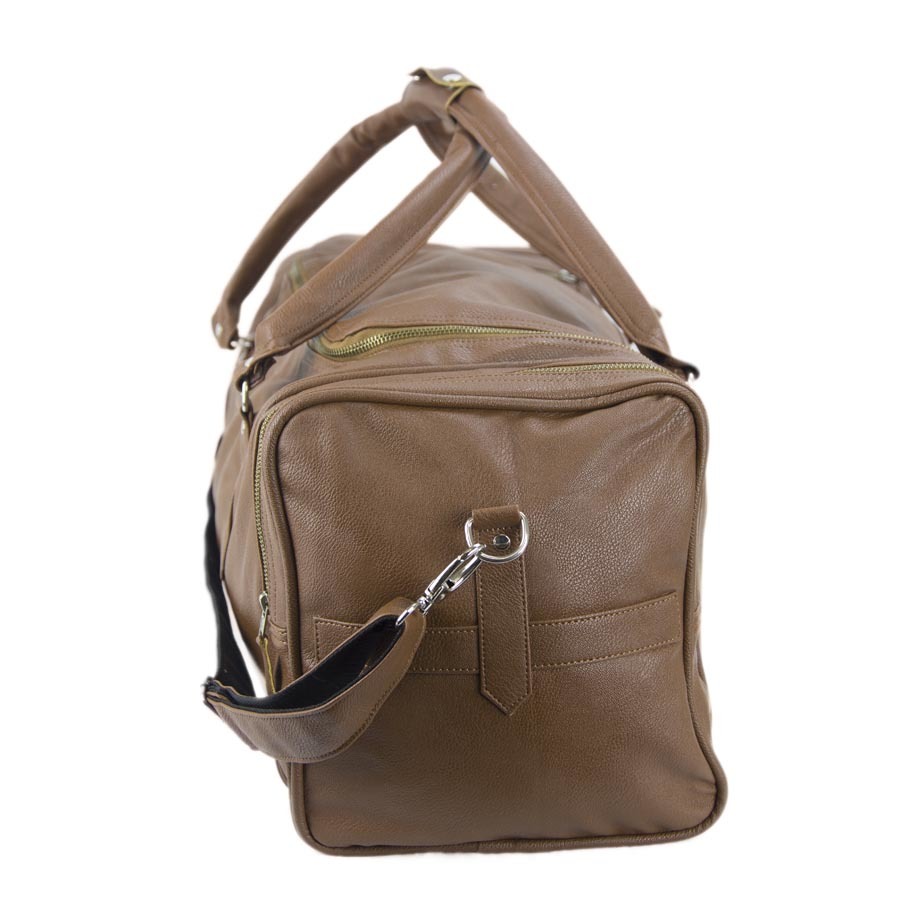 Duffle Bag - Brown Faux Leather - CP3411 - Brigalow