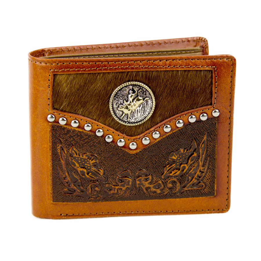 Mens Tan Leather Wallet | Rodeo Wallet | Bullrider Wallet