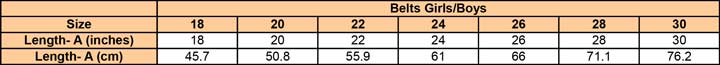 Belt Size Chart