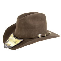 Hat - Western - Wool Felt Cattleman - Youth - Brown -[175]