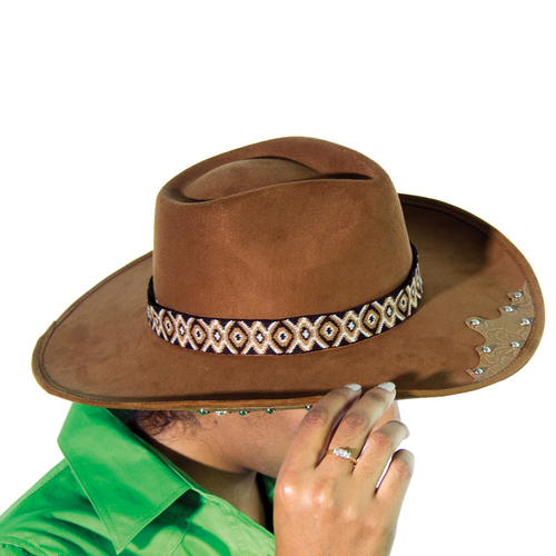 Hat Band - Brown Aztec - Stretch- 28mm - [251]