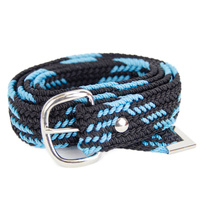 Braided Nylon OSFA Belt - Aqua/Black - 31503