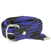 Braided Nylon OSFA Belt - Black/Royal - 31504