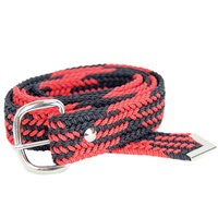Braided Nylon OSFA Belt - Black/Red - 31508