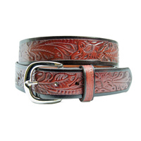 Belt - Western - Leather - Boys - Embossed - [Code-321]