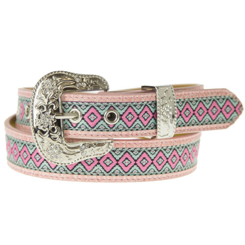 Belt - Western - Pink Aztec Style - Ladies and Girls Sizes - [Code 323]