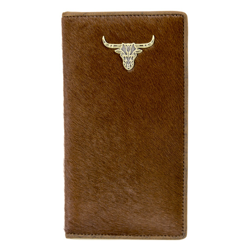 Wallet - Leather - Longhorn Brown Hair On - [5001-A]