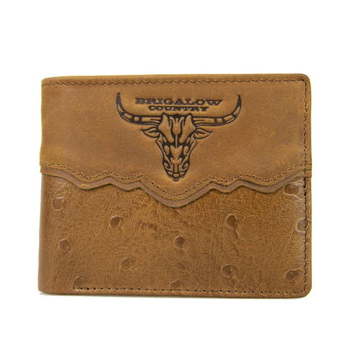 Wallet - Leather - Ostrich Pattern - Brigalow Logo - [5002-D]