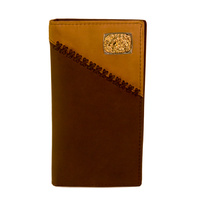 Wallet - Leather - Dark Brown & Coffee - Silver & Gold Concho - [5003-A]