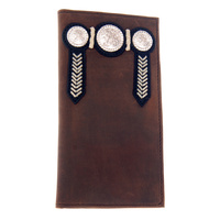 Wallet - Leather - Distressed - Buck Stitching & Conchos - [5006-A]