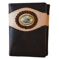 Wallet - Leather - Dark Brown - Floral Concho - [5008-C]