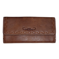 Distressed Leather Purse with Brigalow Logo - 5018 