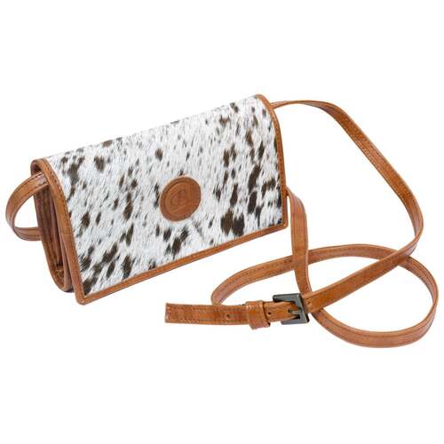 Ladies Purse - Cowhide Hair-On Leather Clutch - Brown [5035] 