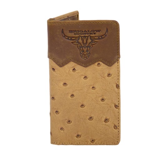 Youth Tan Floral Leather Rodeo Wallet with Brigalow Embossed Logo- 5112 
