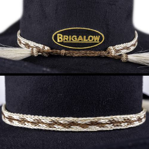 Hat Band - Natural Horse Hair - 5/8" - Assorted Colours - [250] [Colour: A - Cream Edge - Brown Inner]