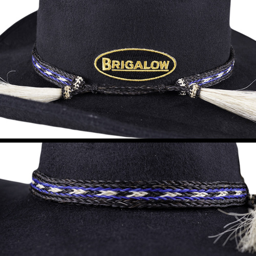 Hat Band - Natural Horse Hair - 5/8" - Assorted Colours - [250] [Colour: B - Black Edge - Blue Inner]
