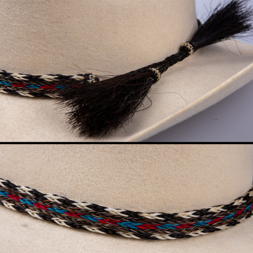 Hat Band - Natural Horse Hair - 5/8" - Assorted Colours - [250] [Colour: L - Black/Blue/White/Red]