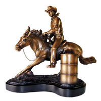 Barrel Racer -Large Bronze Resin Statue - 7513