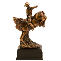 Bull Rider - Small Bronze Plated Statue- 7519