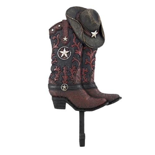 Western Resin Cowboy Boot Wall Hook - 7954