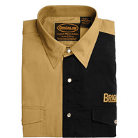 Mens Two Tone Cotton Shirts-8008-L-Sand/Black