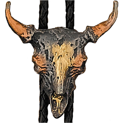 Bolo Tie - Coppertone Steer Skull- [Bolo-21]