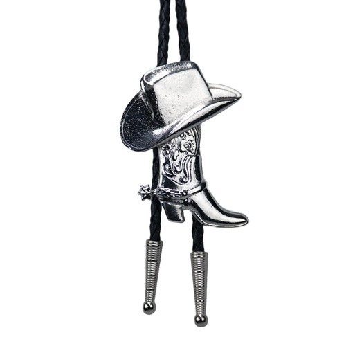 Bolo Tie - Silver Plate Boots and Hats - [Bolo-26]