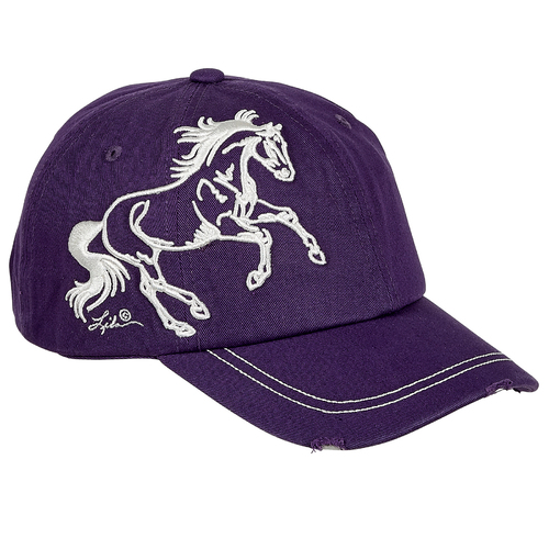 Purple White Running Horse Embroidered -  (BC-114PU)