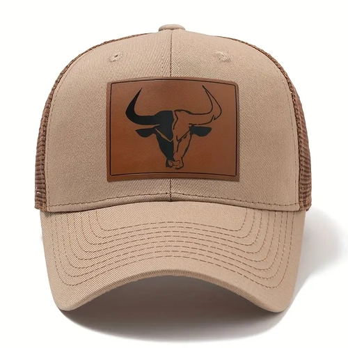 CAP - Brown Beige withe embossed Spanish bullshead  [CAP-TW10]
