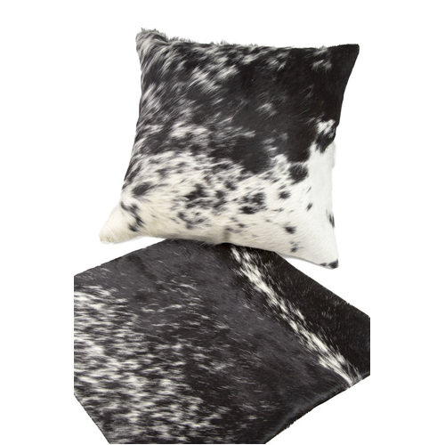 Cow Hide Cushion Covers - Black/Black White Fleck- CH-13