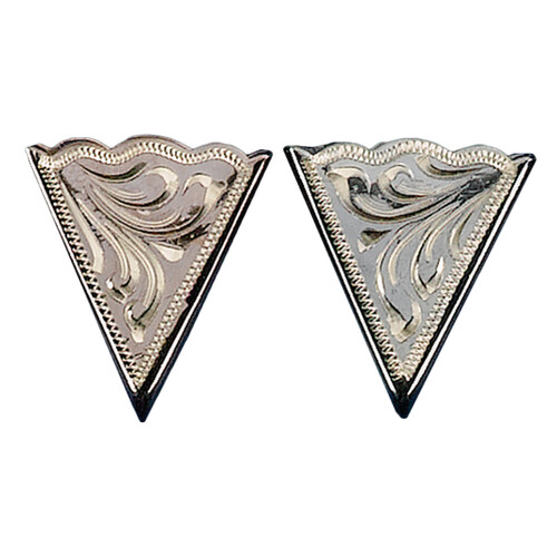Collar Tip -  German Silver Scrolls- [CT-60] - Pair