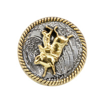 Gold Bull Rider on Silver - 20mm - Pack of 6 - Concho-09