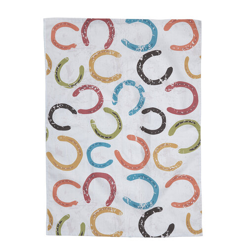 Kitchen Towel - Colourful Horseshoes Print - [HT-352]