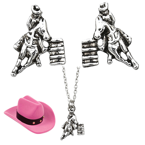 'Barrel Racer' Jewelry Set - Earrings And Necklace - J140