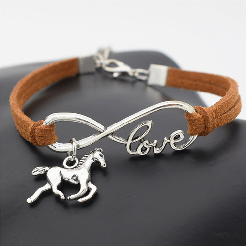 Bracelet - Brown - Leather- I Love Horses - JB182BR