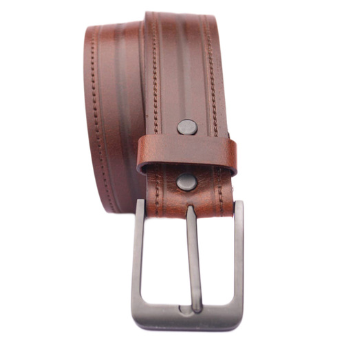 Belt - Western - Leather - Brown - Single Stitch Design 