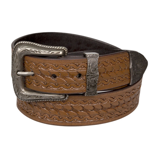 Belt - Leather - Embossed Brown - [LB57]