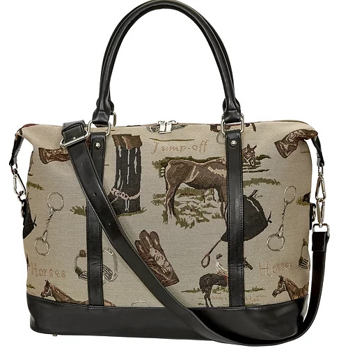 "Lila" Equestrian Tapestry Travel Bag - [LP452]