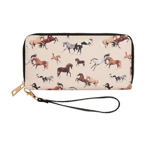 Wallet - Faux leather - Horses all Over - [LW-452]