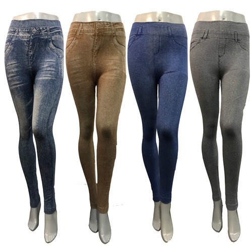 Faded Denim Leggings - Legging-01