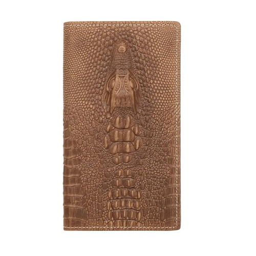 Wallet - Leather - Tan - 3D Embossed Alligator - [MW5112-A]