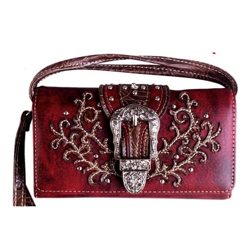 Ladies Purse -  Red Faux Leather - [MW74RD]