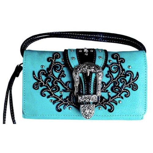 Ladies Purse -  Turquoise Faux Leather - [MW74TQ]