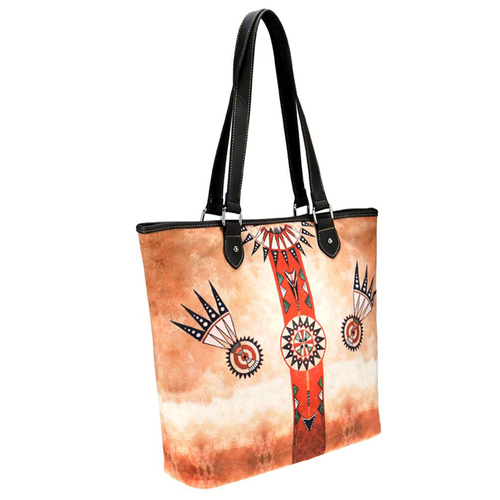 Soft Suede Feel Tote - Tall - Aztec Collection - [MW788-9318CF]