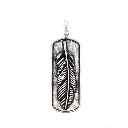 Silver Feather Pendant - PD190107-03SLV