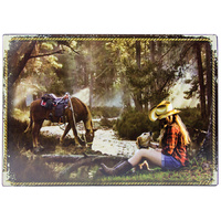 Tin Sign - Cowgirl Sitting - TS04