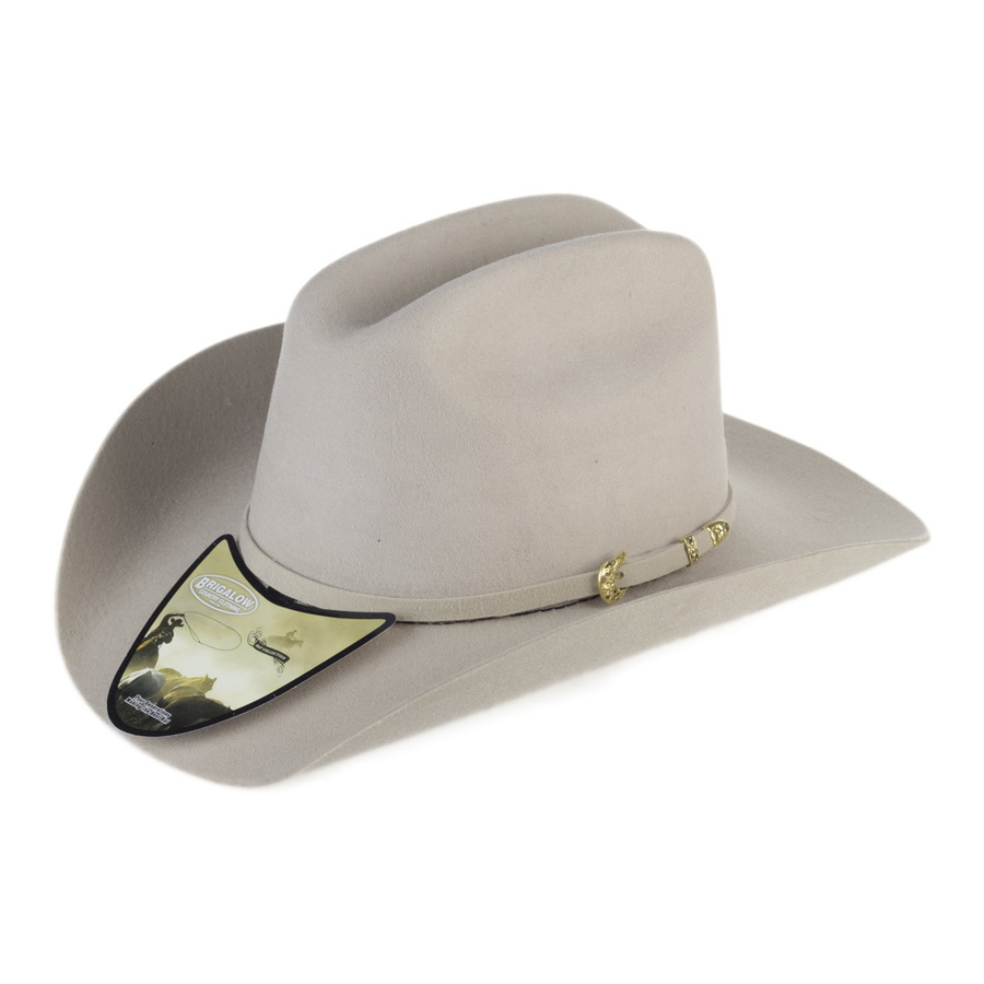 Hat - Western Wool Felt Cattleman Kids - Silvertone -[186]