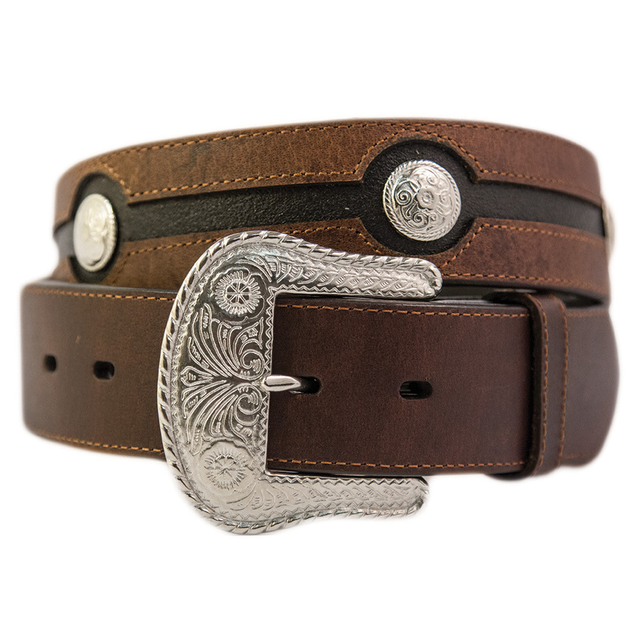 Boys Chocolate & Black Leather w/ Silver Conchos  - 306